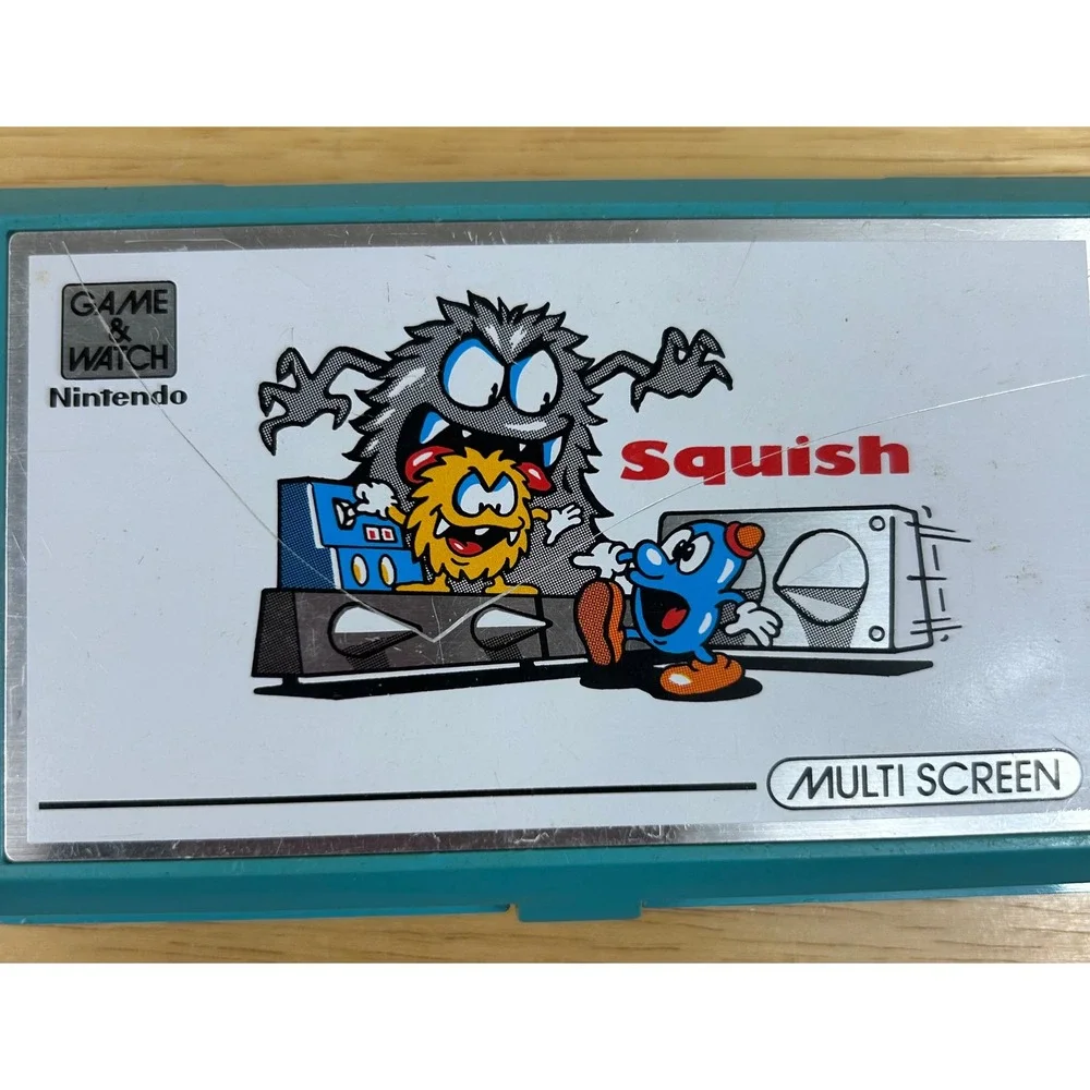 Nintendo Game & Watch Squish MG-61 Multi Screen Teal Vintage 1986 Handheld Game